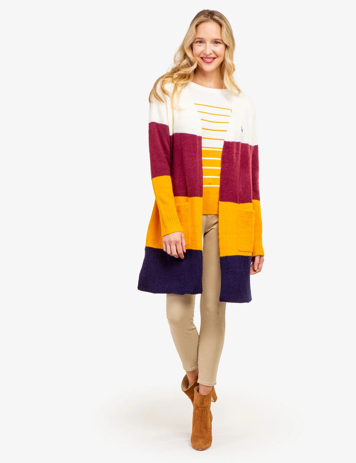 U.S. Polo Assn. COLORBLOCK TUNIC CARDIGAN SWEATER 4 U.S. Polo Assn. COLORBLOCK TUNIC CARDIGAN SWEATER - Image 2