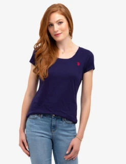 U.S. Polo Assn. SCOOP NECK T-SHIRT -Modern Wear Shop 212201PO BLPK 1 d2718fe4 9f73 44a6 b705 fc43ada3b5e9