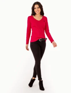 U.S. Polo Assn. LONG SLEEVE V-NECK T-SHIRT -Modern Wear Shop 213285RB ELFU 80303