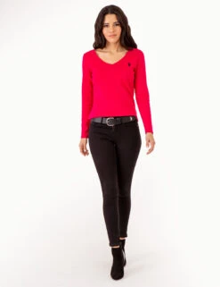 U.S. Polo Assn. LONG SLEEVE V-NECK T-SHIRT -Modern Wear Shop 213285RB ELFU 80307