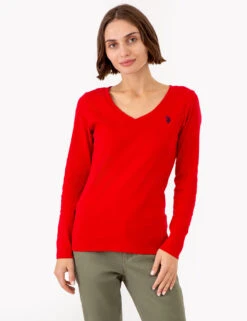 U.S. Polo Assn. LONG SLEEVE V-NECK T-SHIRT -Modern Wear Shop 213285RB ERED 72814