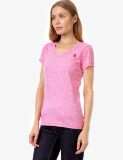 U.S. Polo Assn. SPACE DYE V-NECK T-SHIRT -Modern Wear Shop 214239PO PKDM 10804