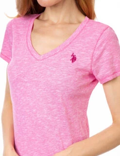 U.S. Polo Assn. SPACE DYE V-NECK T-SHIRT -Modern Wear Shop 214239PO PKDM 10812