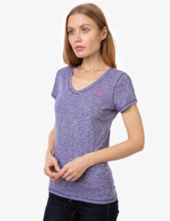 U.S. Polo Assn. SPACE DYE V-NECK T-SHIRT -Modern Wear Shop 214239PO PLAU 10826