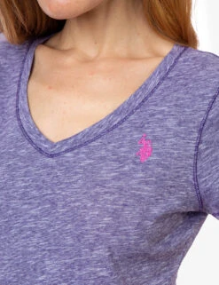 U.S. Polo Assn. SPACE DYE V-NECK T-SHIRT -Modern Wear Shop 214239PO PLAU 10827