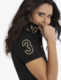 U.S. Polo Assn. USPA METALLIC PRINT POLO SHIRT -Modern Wear Shop 214968ZH BLCK 6518