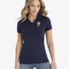 U.S. Polo Assn. USPA METALLIC PRINT POLO SHIRT -Modern Wear Shop 214968ZH NAVY 6117