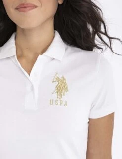 U.S. Polo Assn. USPA METALLIC PRINT POLO SHIRT -Modern Wear Shop 214968ZH WHTG 6086