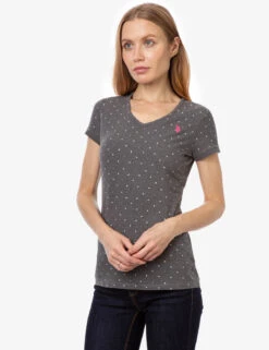 U.S. Polo Assn. DOT V-NECK T-SHIRT -Modern Wear Shop 21497006 DRGY 10738