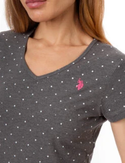 U.S. Polo Assn. DOT V-NECK T-SHIRT -Modern Wear Shop 21497006 DRGY 10739