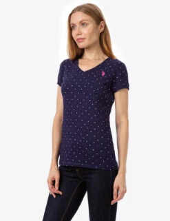 U.S. Polo Assn. DOT V-NECK T-SHIRT -Modern Wear Shop 21497006 NVPK 10702