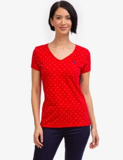 U.S. Polo Assn. DOT V-NECK T-SHIRT -Modern Wear Shop 21497006 RCRD 43746