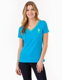 U.S. Polo Assn. NEON V-NECK T-SHIRT -Modern Wear Shop 2149720H DTWB 77261