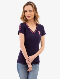 U.S. Polo Assn. NEON V-NECK T-SHIRT -Modern Wear Shop 2149720H EVBL 83144