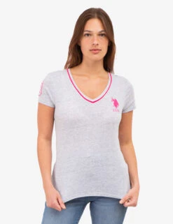 U.S. Polo Assn. NEON V-NECK T-SHIRT -Modern Wear Shop 2149720H LGHT 83984