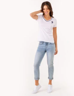 U.S. Polo Assn. NEON V-NECK T-SHIRT -Modern Wear Shop 2149720H WHIT 80347