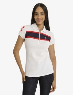 U.S. Polo Assn. STRIPE ZIP UP POLO SHIRT -Modern Wear Shop 215174ZH OPWH 2777