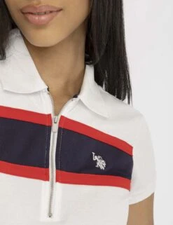 U.S. Polo Assn. STRIPE ZIP UP POLO SHIRT -Modern Wear Shop 215174ZH OPWH 2779