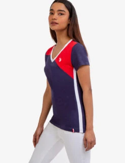 U.S. Polo Assn. COLORBLOCK V-NECK T-SHIRT -Modern Wear Shop 2152130H EVBL 48180