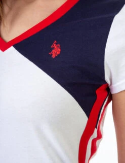 U.S. Polo Assn. COLORBLOCK V-NECK T-SHIRT -Modern Wear Shop 2152130H OPWH 7022