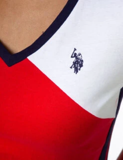 U.S. Polo Assn. COLORBLOCK V-NECK T-SHIRT -Modern Wear Shop 2152130H RCRD 9352