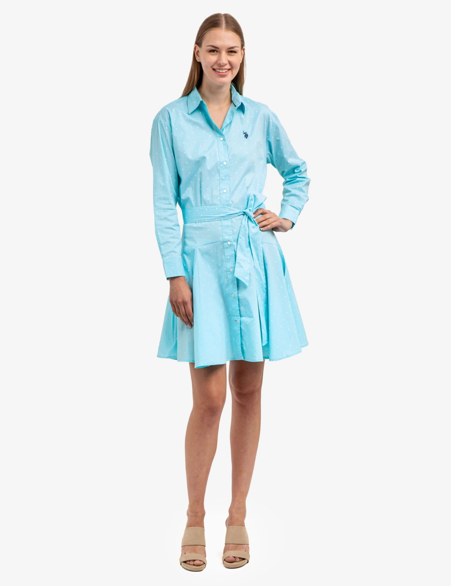 U.S. Polo Assn. DOT PRINT YOKE SKIRT DRESS 4 U.S. Polo Assn. DOT PRINT YOKE SKIRT DRESS - Image 2