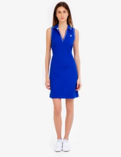 U.S. Polo Assn. SLEEVELESS SPLIT NECK POLO DRESS -Modern Wear Shop 215583ZH BLRF 52065