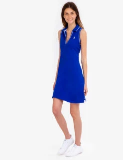 U.S. Polo Assn. SLEEVELESS SPLIT NECK POLO DRESS -Modern Wear Shop 215583ZH BLRF 52075