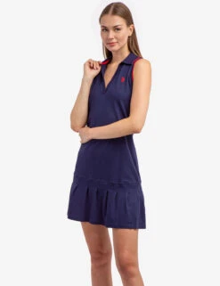 U.S. Polo Assn. SLEEVELESS SPLIT NECK TENNIS DRESS 18 U.S. Polo Assn. SLEEVELESS SPLIT NECK TENNIS DRESS -Modern Wear Shop 215586ZH CLNV 54915