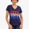 U.S. Polo Assn. RETRO USPA V-NECK T-SHIRT -Modern Wear Shop 2156161D CLNV 45956