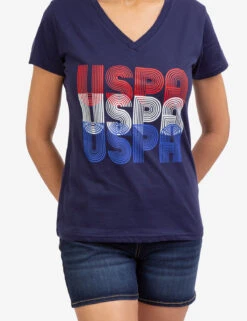 U.S. Polo Assn. RETRO USPA V-NECK T-SHIRT -Modern Wear Shop 2156161D CLNV 45973