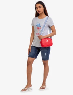 U.S. Polo Assn. USPA LOGO FLAG CREW NECK T-SHIRT -Modern Wear Shop 2156201D LTGY 48556