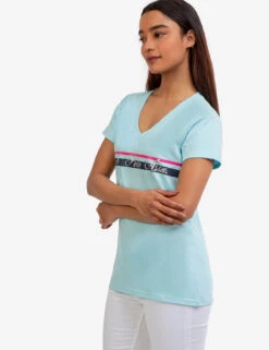 U.S. Polo Assn. V-NECK STRIPE FOIL GRAPHIC T-SHIRT -Modern Wear Shop 215624 EASY 48105