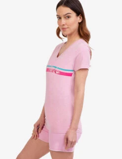 U.S. Polo Assn. V-NECK STRIPE FOIL GRAPHIC T-SHIRT -Modern Wear Shop 215624 ROSESACHET 46143