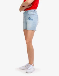 U.S. Polo Assn. HIGH RISE DESTRUCTED STAR DENIM SHORTS -Modern Wear Shop 215643L2 BLUE 41691