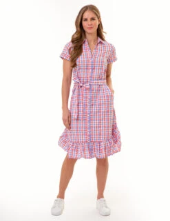 U.S. Polo Assn. GINGHAM RUFFLE HEM DRESS 9 U.S. Polo Assn. GINGHAM RUFFLE HEM DRESS -Modern Wear Shop 215660ZU CYCO 86023