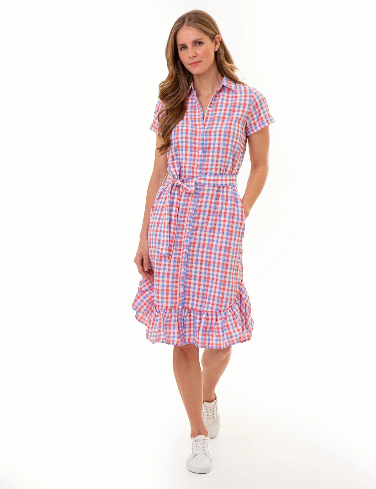 U.S. Polo Assn. GINGHAM RUFFLE HEM DRESS 3 U.S. Polo Assn. GINGHAM RUFFLE HEM DRESS