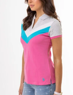 U.S. Polo Assn. OPEN PLACKET CHEVRON POLO SHIRT -Modern Wear Shop 215688ZH NEWP 1041