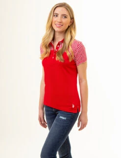 U.S. Polo Assn. DOT PRINT COLORBLOCK POLO SHIRT -Modern Wear Shop 2157001T RCRD 86057