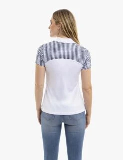 U.S. Polo Assn. DOT PRINT COLORBLOCK POLO SHIRT -Modern Wear Shop 2157001T WHIT 14268