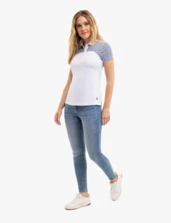 U.S. Polo Assn. DOT PRINT COLORBLOCK POLO SHIRT -Modern Wear Shop 2157001T WHIT 14275