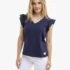 U.S. Polo Assn. EYELET YOKE FLUTTER SLEEVE TOP -Modern Wear Shop 2157141H CLNV 14156