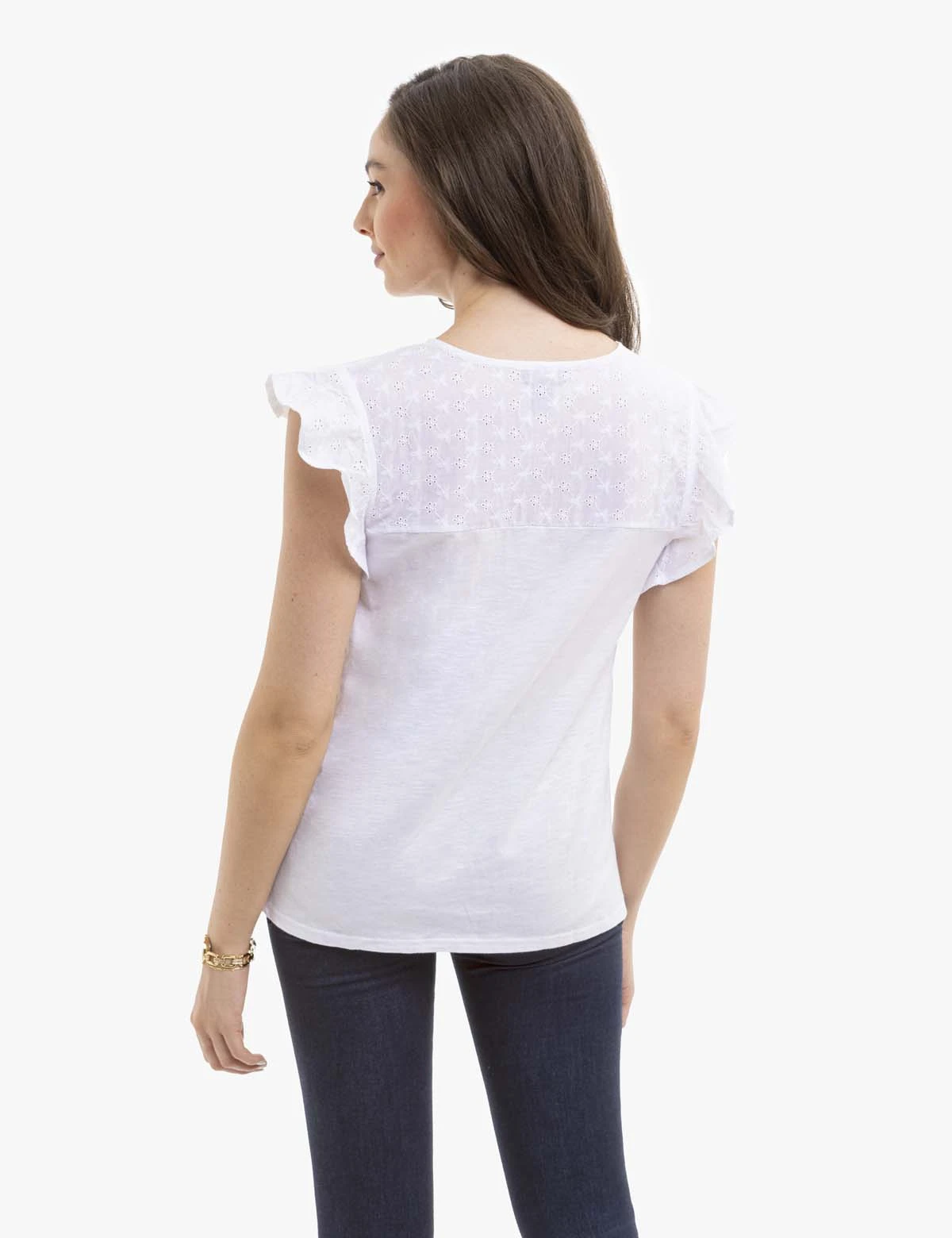 U.S. Polo Assn. EYELET YOKE FLUTTER SLEEVE TOP 11 U.S. Polo Assn. EYELET YOKE FLUTTER SLEEVE TOP - Image 9