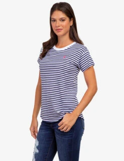U.S. Polo Assn. CONTRAST RINGER STRIPE CREW T-SHIRT -Modern Wear Shop 2157191F CLNV 61251