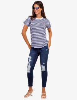 U.S. Polo Assn. CONTRAST RINGER STRIPE CREW T-SHIRT -Modern Wear Shop 2157191F CLNV 61258