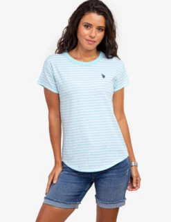 U.S. Polo Assn. CONTRAST RINGER STRIPE CREW T-SHIRT -Modern Wear Shop 2157191F ESYT 61396