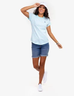 U.S. Polo Assn. CONTRAST RINGER STRIPE CREW T-SHIRT -Modern Wear Shop 2157191F ESYT 61407