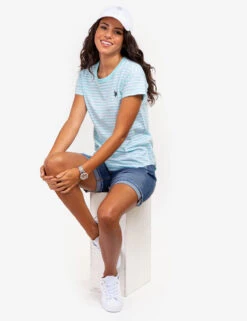 U.S. Polo Assn. CONTRAST RINGER STRIPE CREW T-SHIRT -Modern Wear Shop 2157191F ESYT 61412