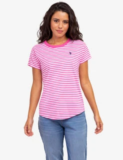 U.S. Polo Assn. CONTRAST RINGER STRIPE CREW T-SHIRT -Modern Wear Shop 2157191F PSNG 61132
