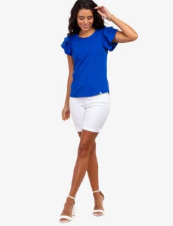 U.S. Polo Assn. FLUTTER SLEEVE CREW NECK T-SHIRT -Modern Wear Shop 2157221H BLRF 61268